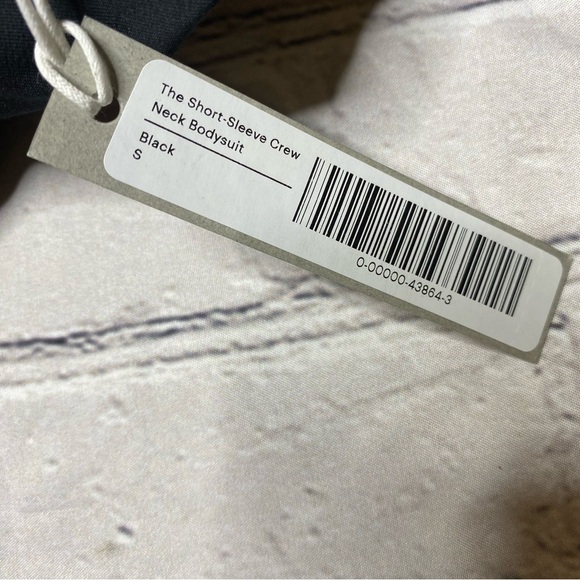 Everlane The short sleeve crew neck bodysuit size Small NEW Black - Picture 7 of 10